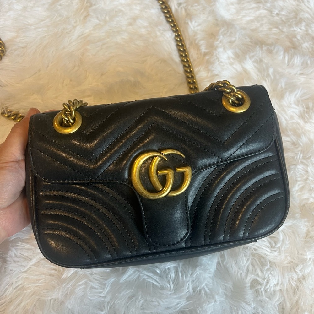 Gucci Black GG Marmont Small Bag